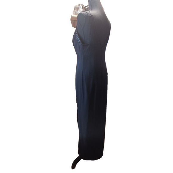 VTG JUMP Women's 9/10 Black Formal Dress With Beading in front, Strappy - Picture 5 of 10